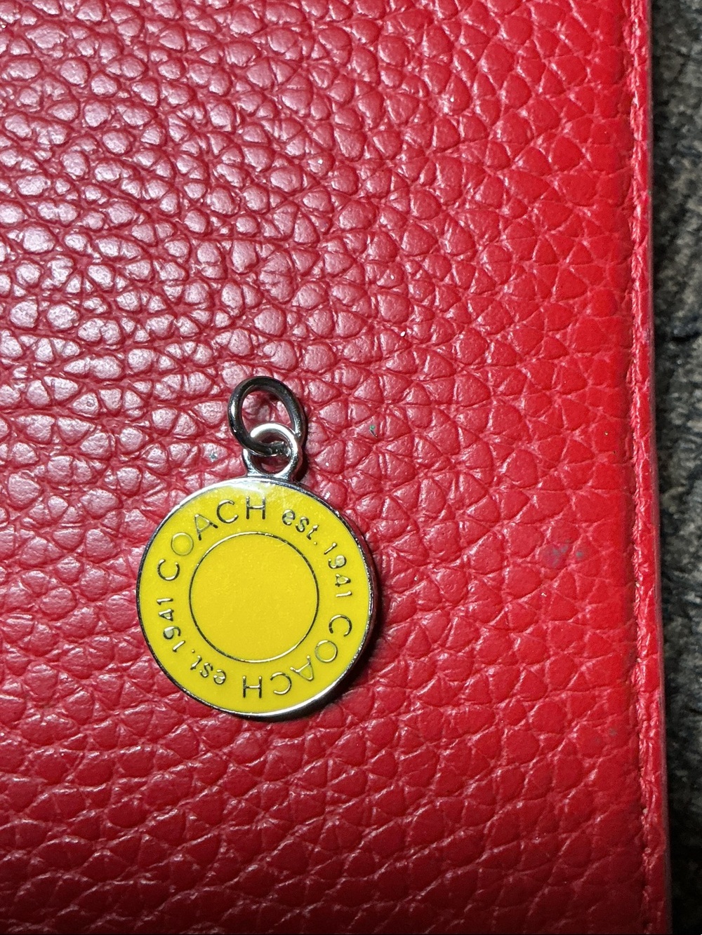 Coach Yellow Enamel Round Logo Charm
